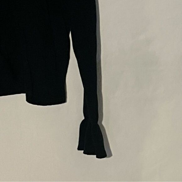 Women's Nordstrom 14th & Union Black Sweater with Ruffle at Wrist - Picture 4 of 7